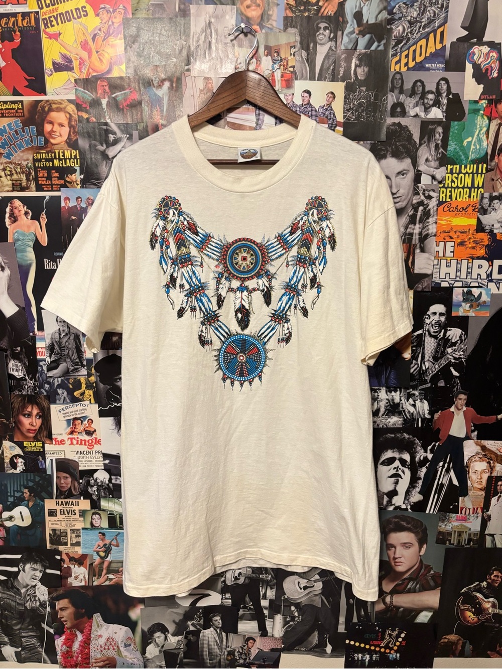 Native-Inspired Graphic Crewneck T-Shirt - Cream